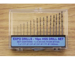 Expo 11520 20pc HSS Twist Drill Set 0.3-1.6mm 