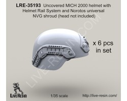 LRE35193 Uncovered MICH 2000 helmet with Helmet Rail System and Norotos universal NVG shroud