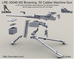 LRE35046 M2 Browning .50 Caliber Machine Gun on M3 tripod