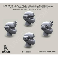 LRE35115 US Army Modern Heads in ACH/MICH helmet without cover and MTEK Predator Face Armour