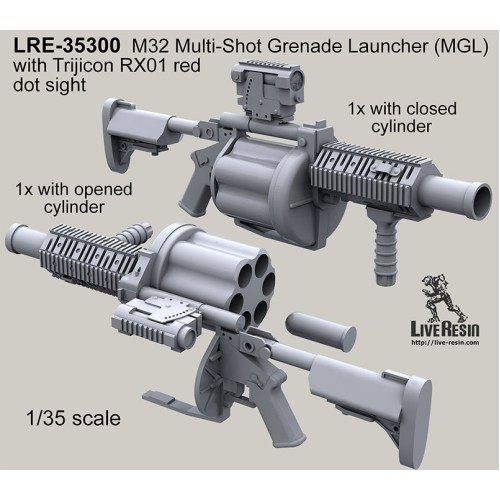 LRE35300 M32 MultiShot Grenade Launcher (MGL) with Trijicon RX01 red