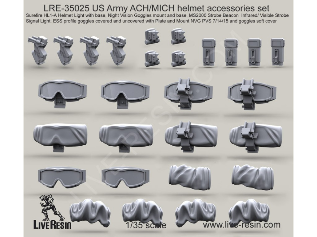 LRE35025 US Army ACH/MICH helmet accessories set 