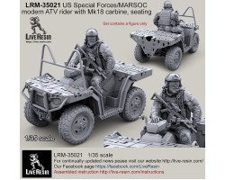LRM35021 US Special Forces modern ATV Rider with Mk18 carbine, seated 